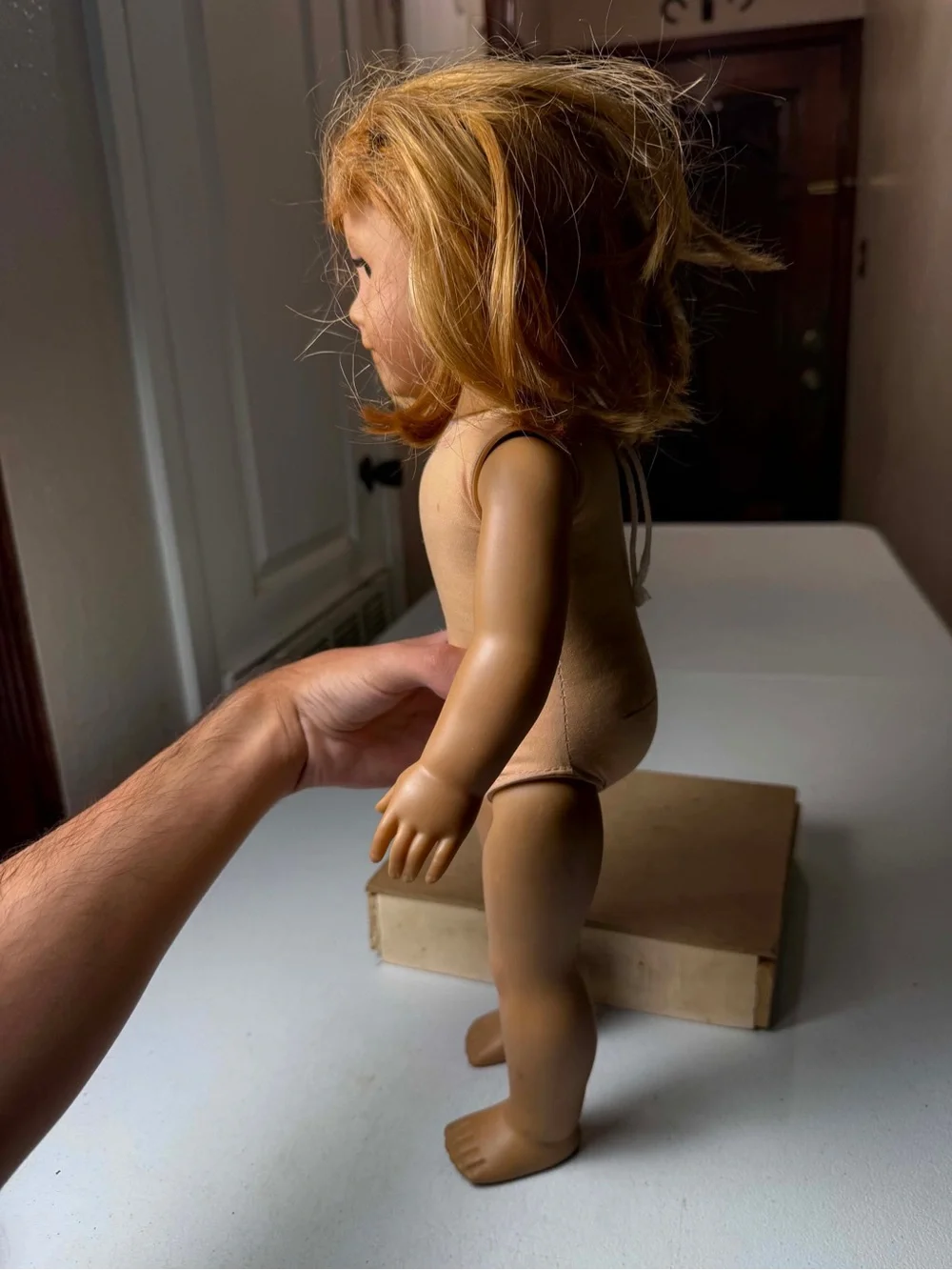 American Girl doll with freckles